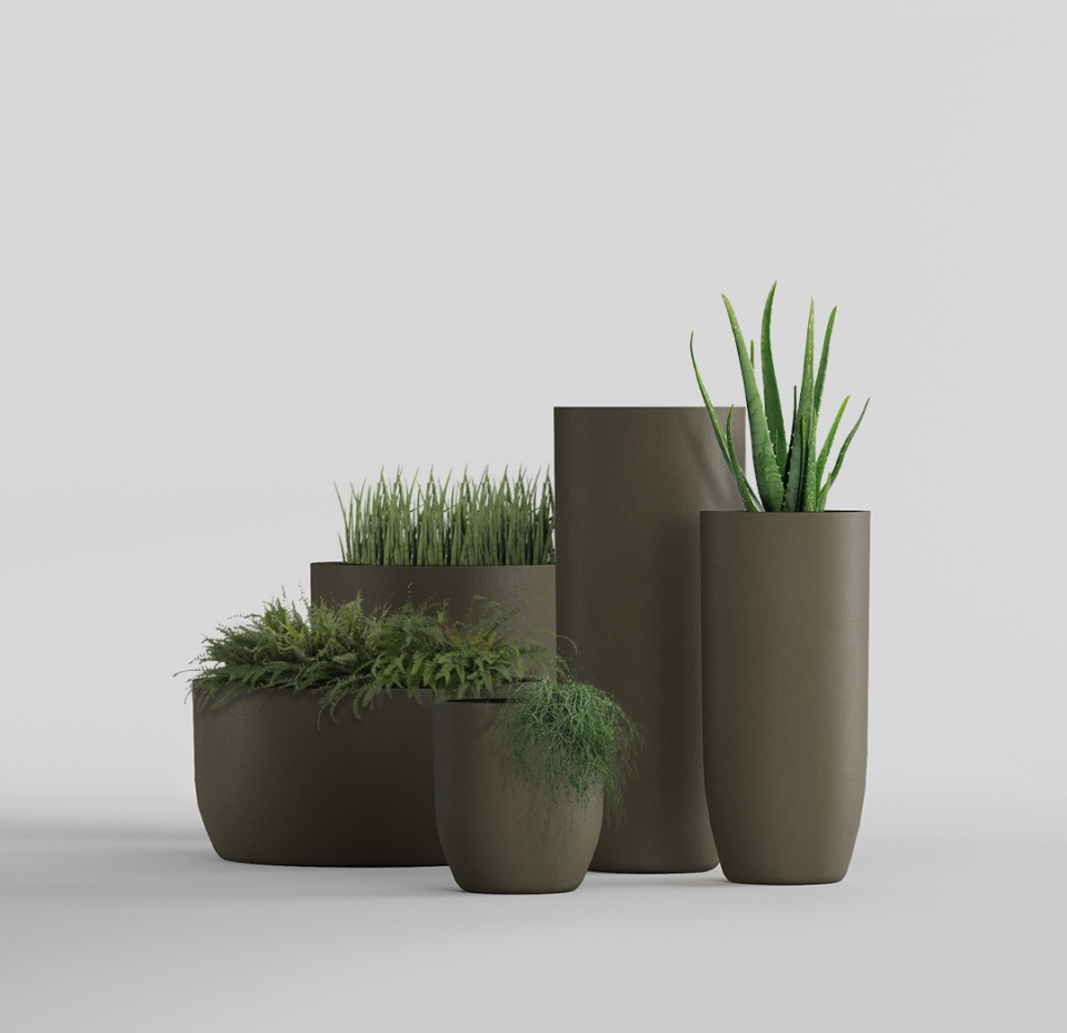 Кашпо CONCRETIKA YAR OLIVE D40H87