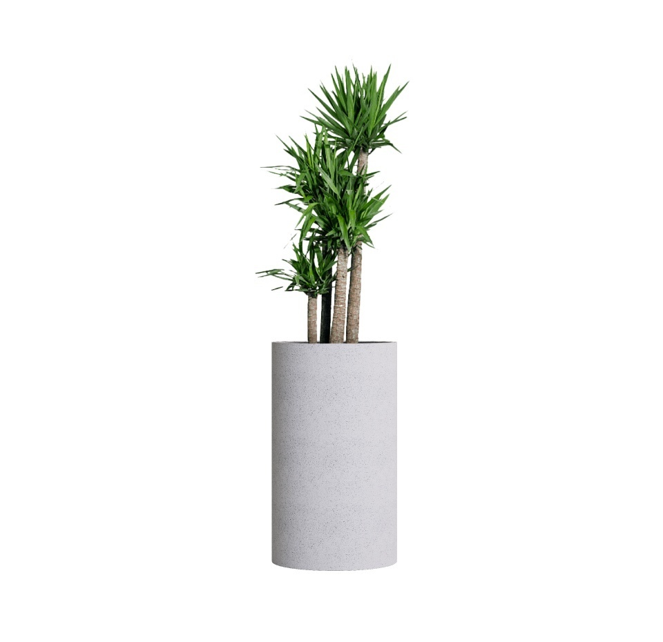 Кашпо CONCRETIKA CYLINDER EGG WHITE D45H80