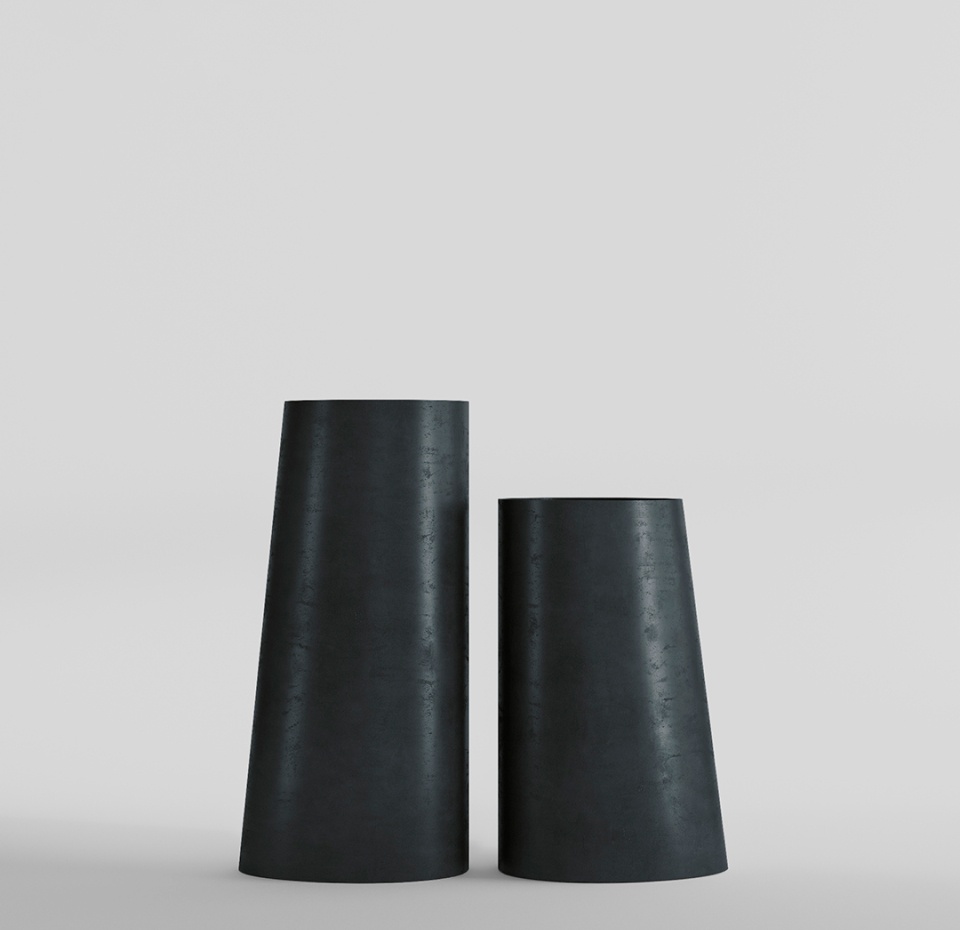 Кашпо CONCRETIKA DUET ANTHRACITE D41H82