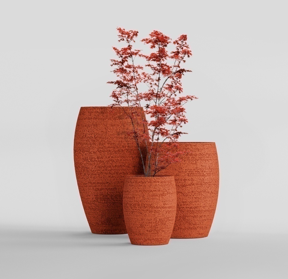 Кашпо CONCRETIKA OVAL EROSIA CORAL D30H41