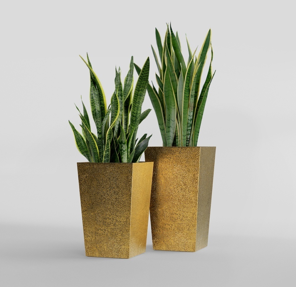 Кашпо CONCRETIKA CONIC RICH GOLD 40x40x70
