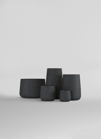 Кашпо CONCRETIKA CONE EGG BLACK D32H36
