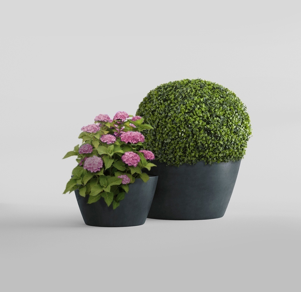 Кашпо CONCRETIKA BOWL ANTHRACITE D52H29