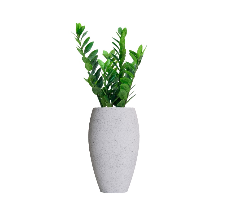 Кашпо CONCRETIKA OVAL EGG WHITE D41H82