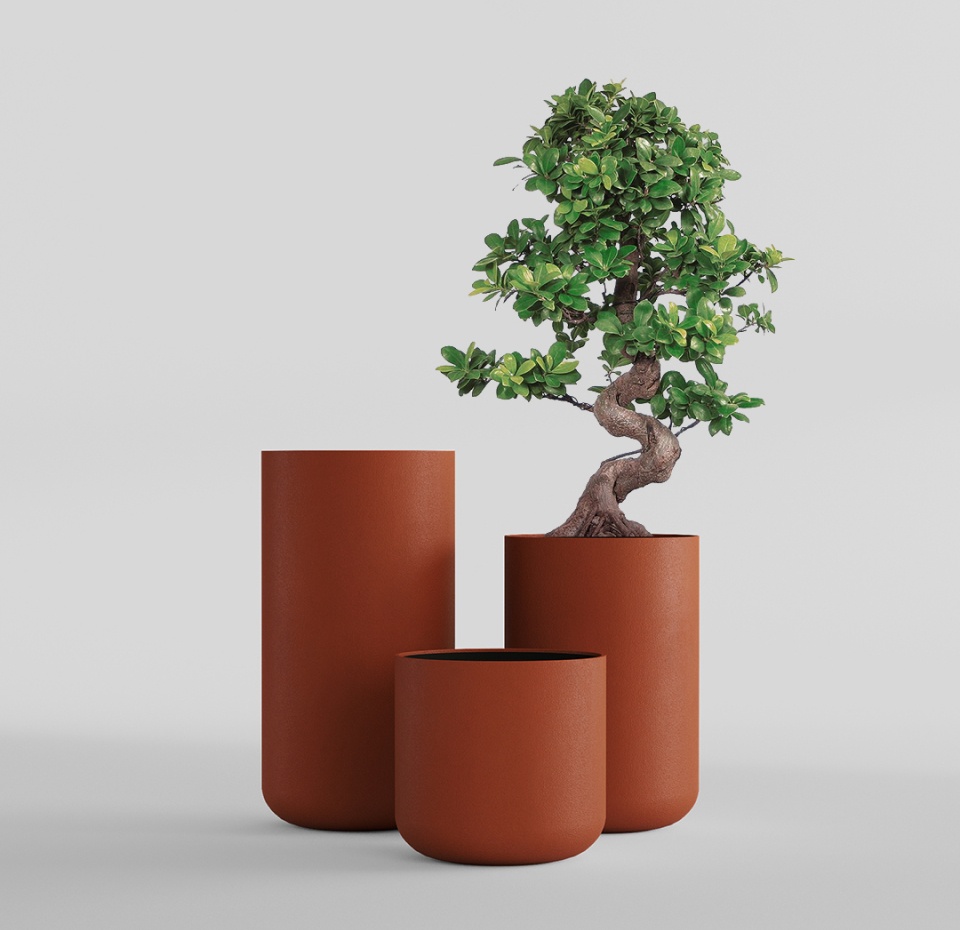 Кашпо CONCRETIKA TOPPER TERRACOTTA D40H90