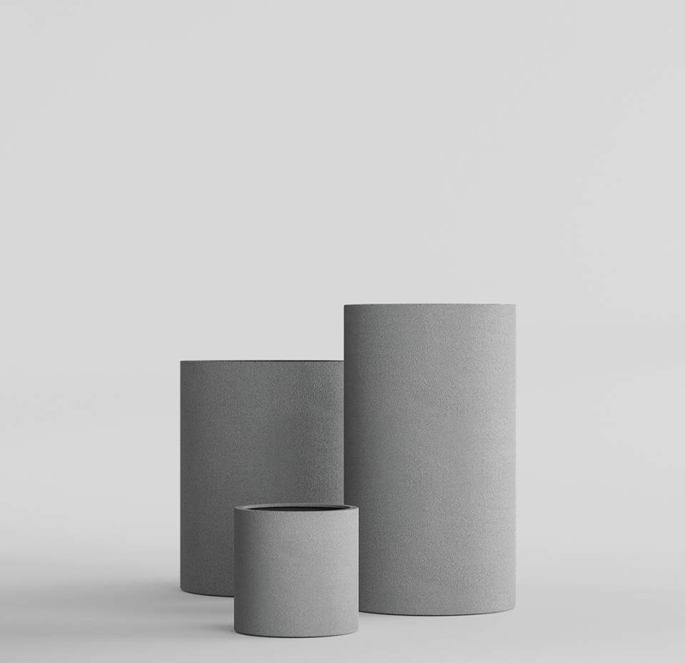 Кашпо CONCRETIKA CYLINDER LONDON GREY D25H25