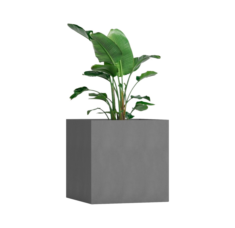 Кашпо CONCRETIKA CUBE LONDON GREY 100x100x100