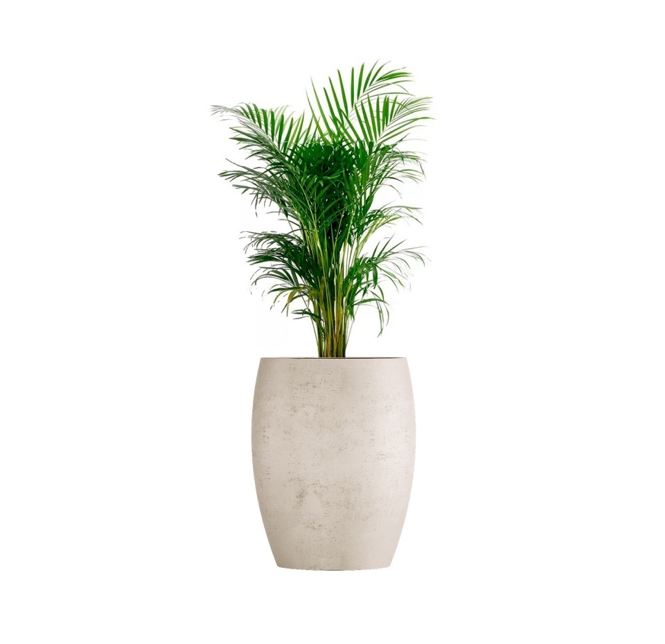 Кашпо CONCRETIKA OVAL CONCRETE WHITE D60H88