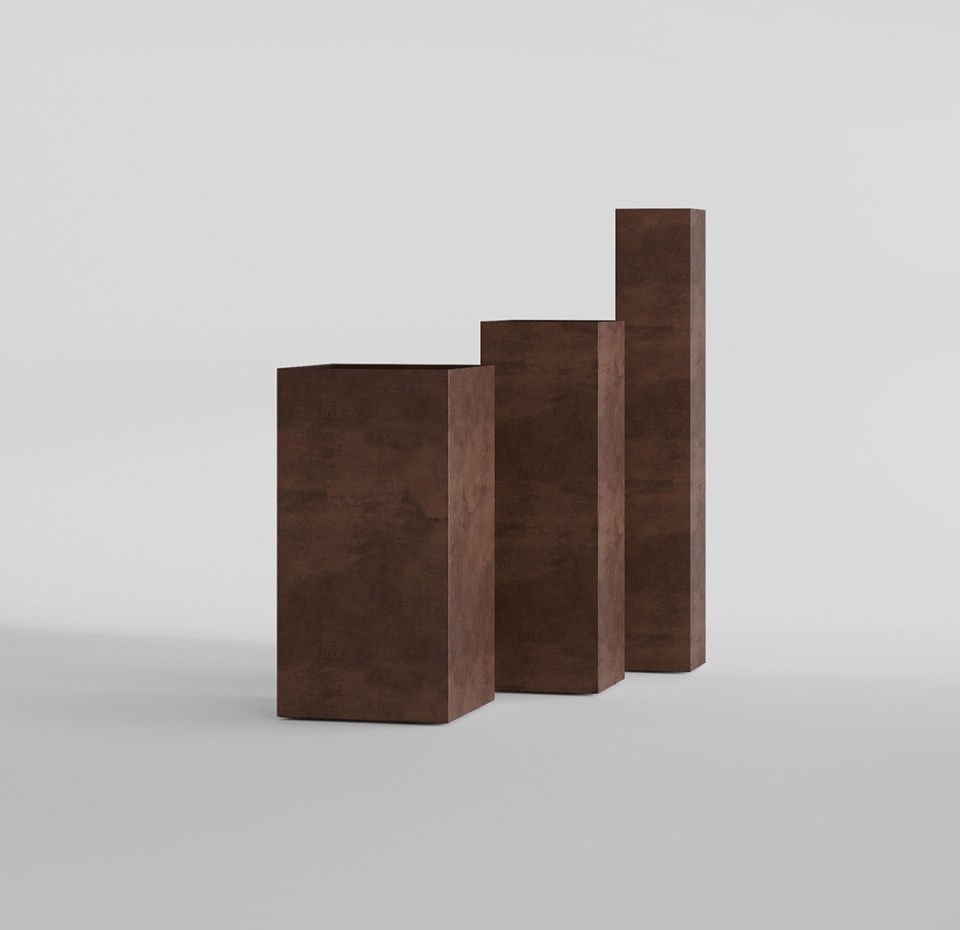 Кашпо CONCRETIKA COLONNA COFFEE 40x40x80