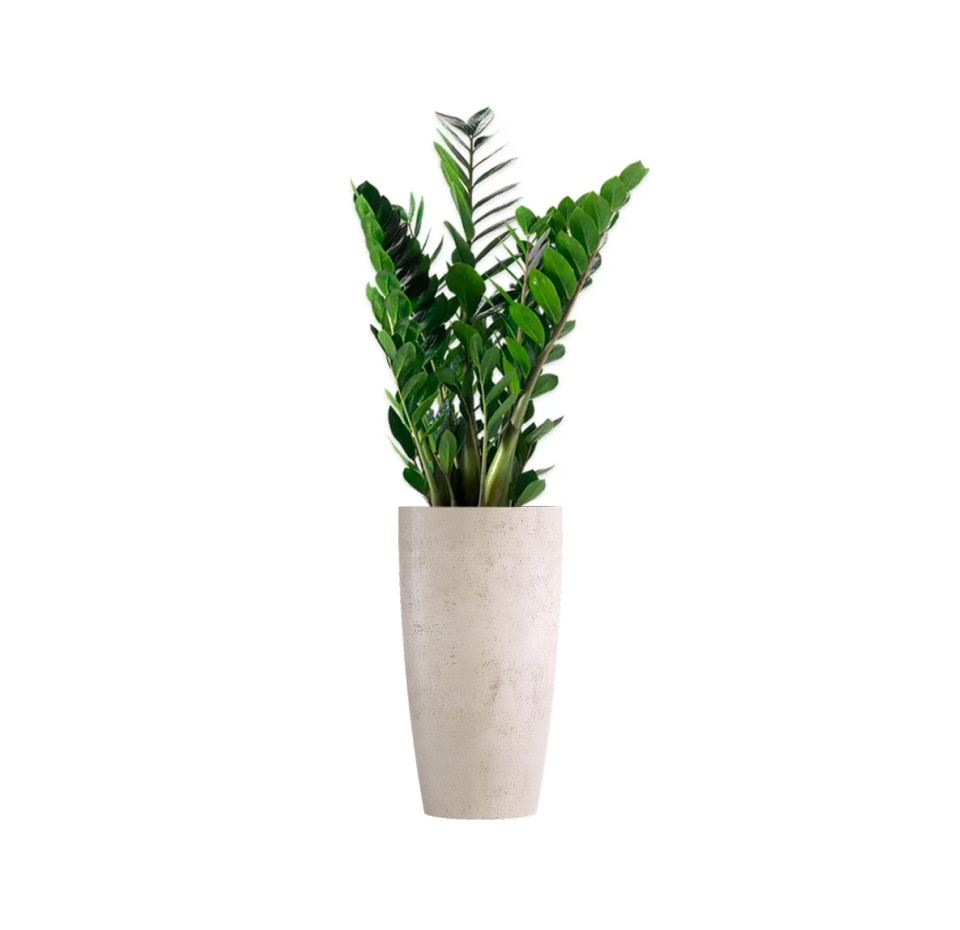 Кашпо CONCRETIKA CONUS CONCRETE WHITE D30H55