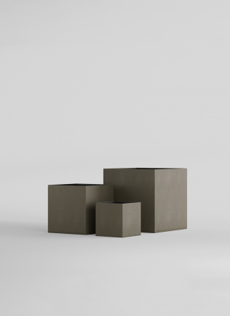 Кашпо CONCRETIKA CUBE OLIVE 30x30x30