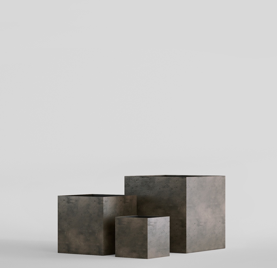 Кашпо CONCRETIKA CUBE BREZENT GREY 40x40x40