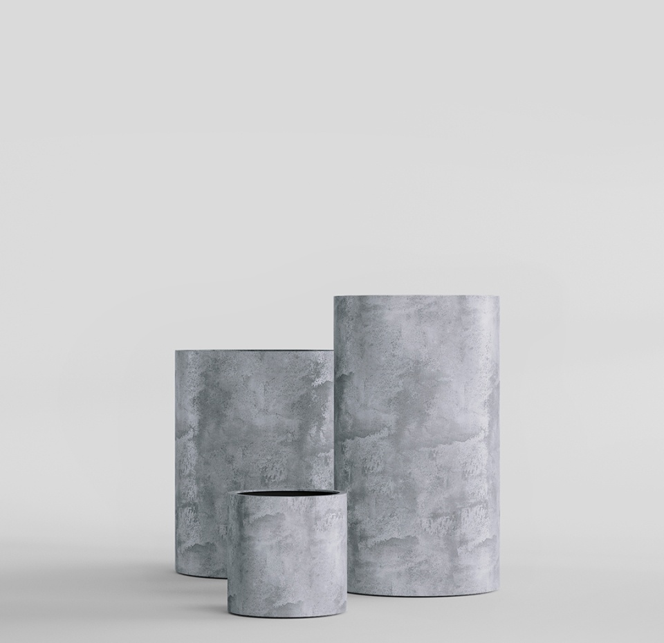 Кашпо CONCRETIKA CYLINDER CONCRETE GREY LIGHT D60H90