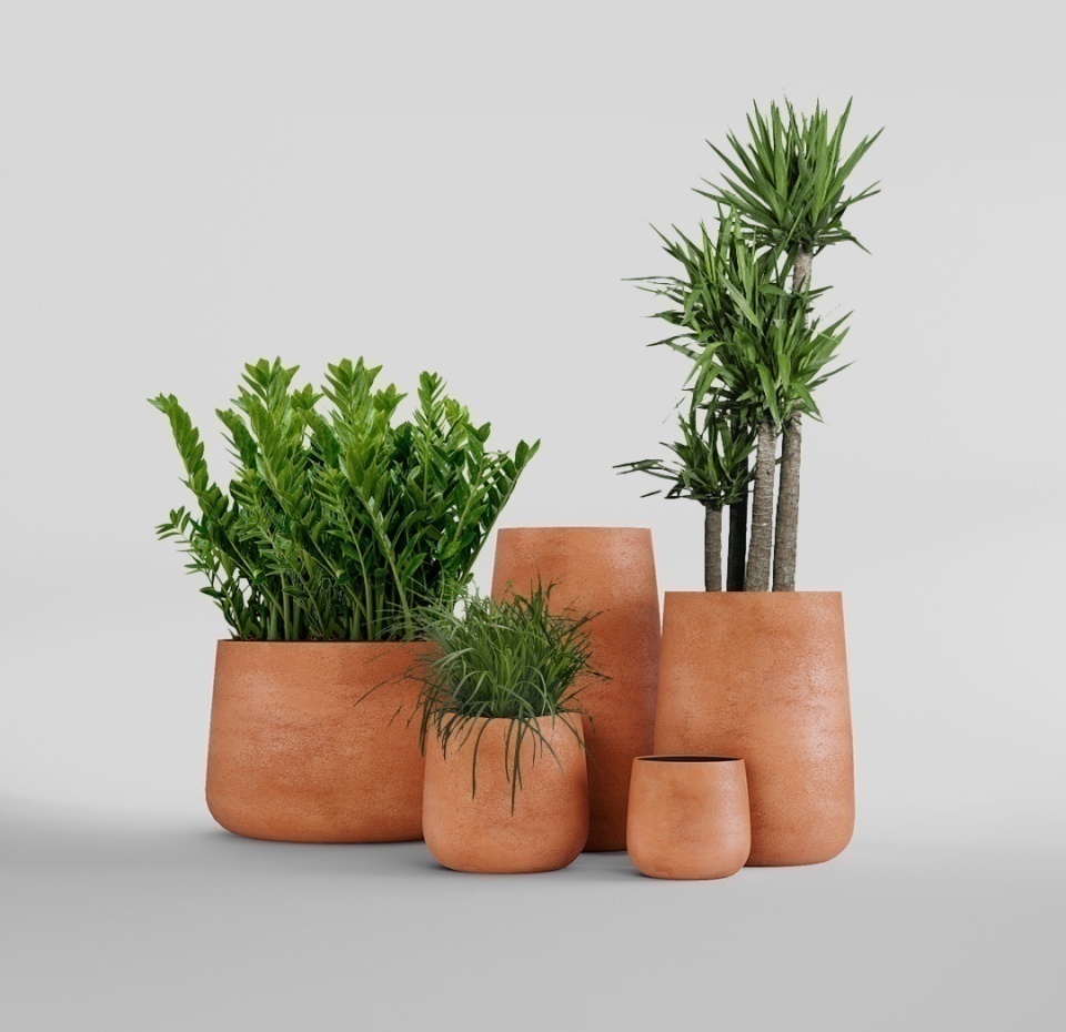 Кашпо CONCRETIKA CONE RED CLAY D32H36