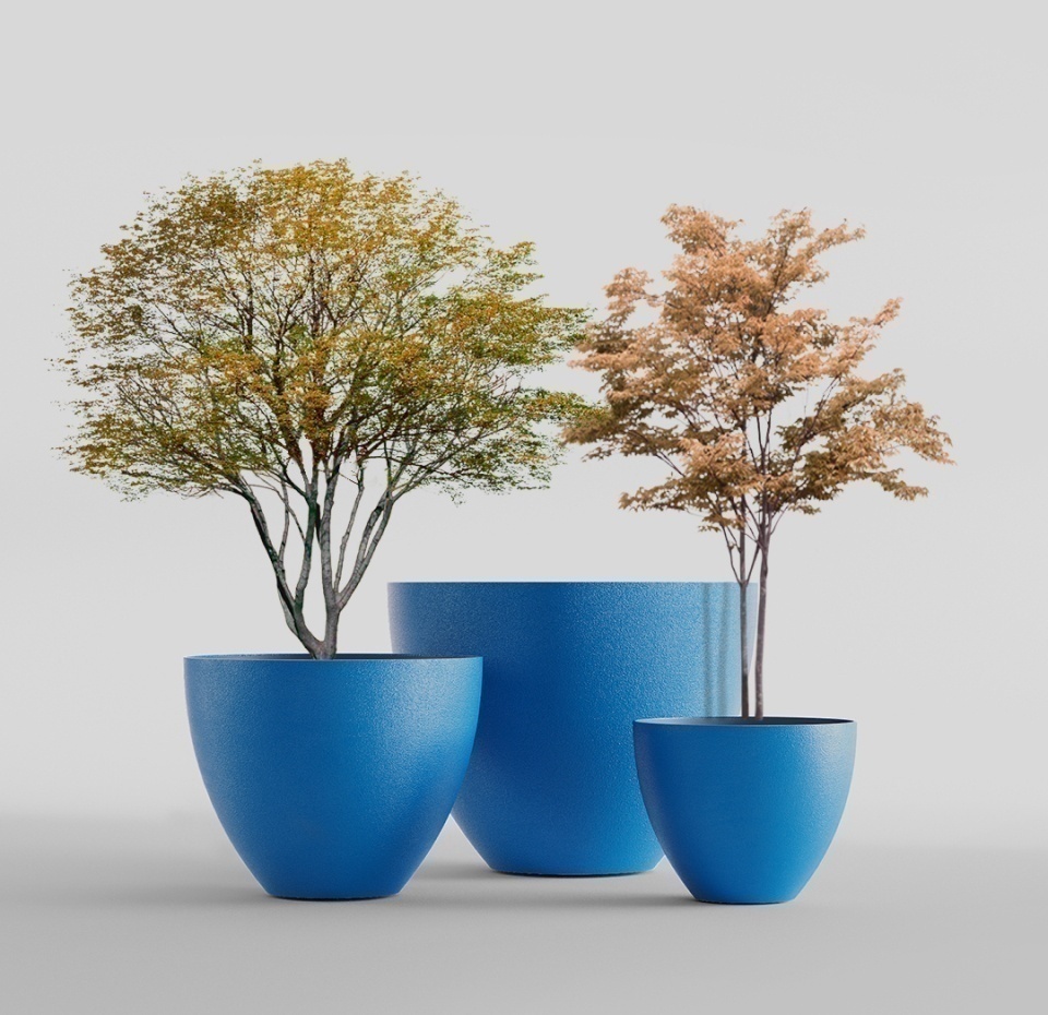 Кашпо CONCRETIKA UPON DARK BLUE D85H75