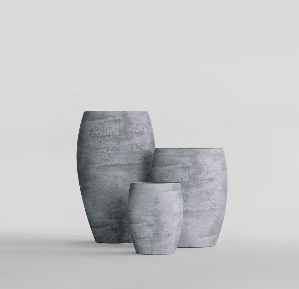 Кашпо CONCRETIKA OVAL CONCRETE GREY LIGHT D41H82