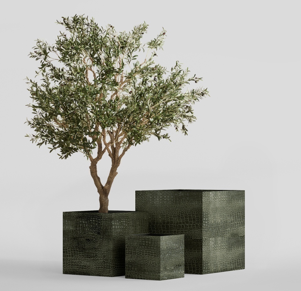 Кашпо CONCRETIKA CUBE CAYMAN GREEN 70x70x70