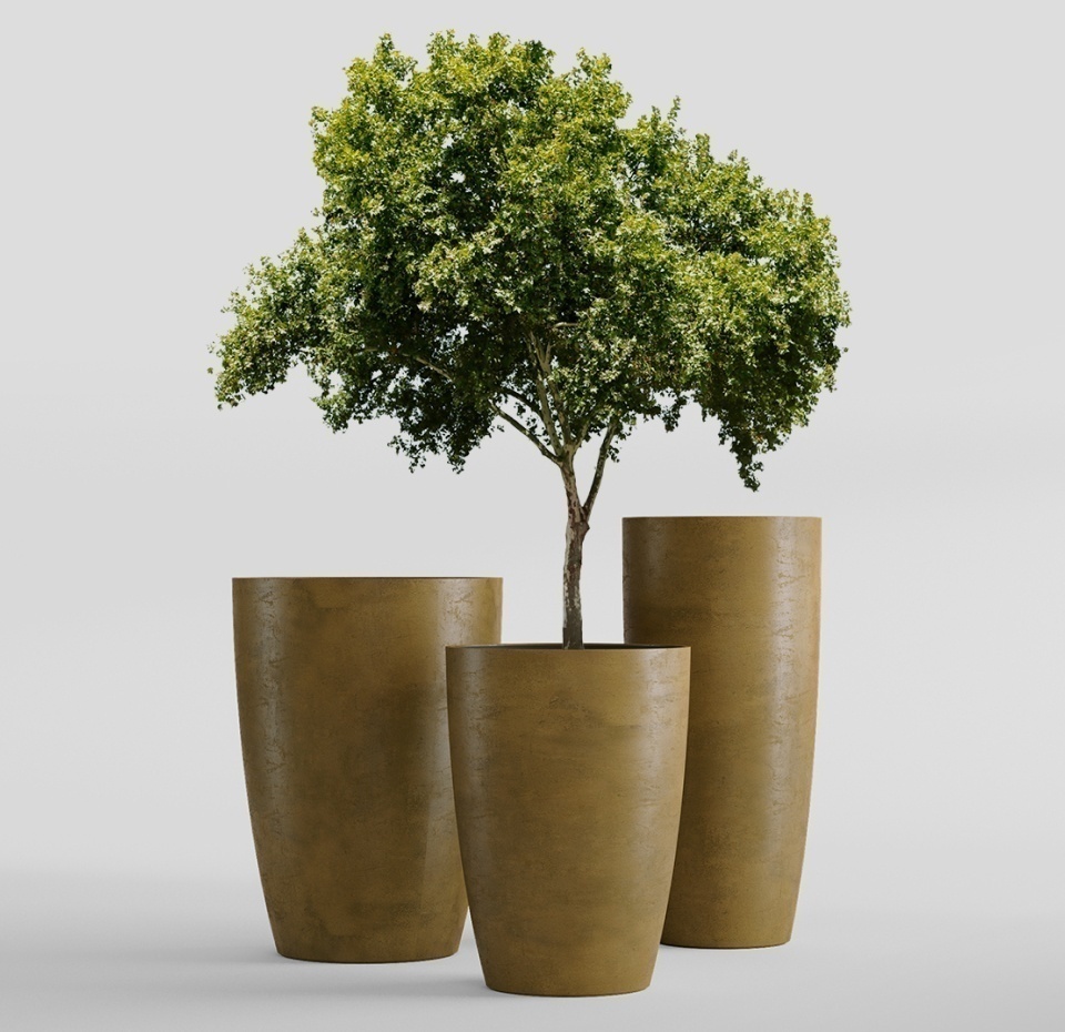 Кашпо CONCRETIKA CONUS AVOCADO D60H130
