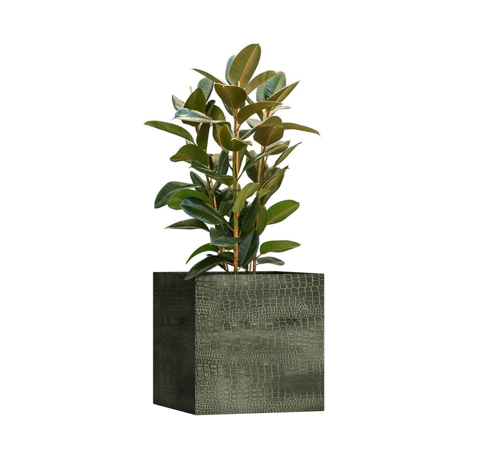 Кашпо CONCRETIKA CUBE CAYMAN GREEN 70x70x70