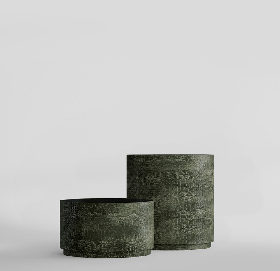 Кашпо CONCRETIKA CYLINDER XL CAYMAN GREEN D100H105