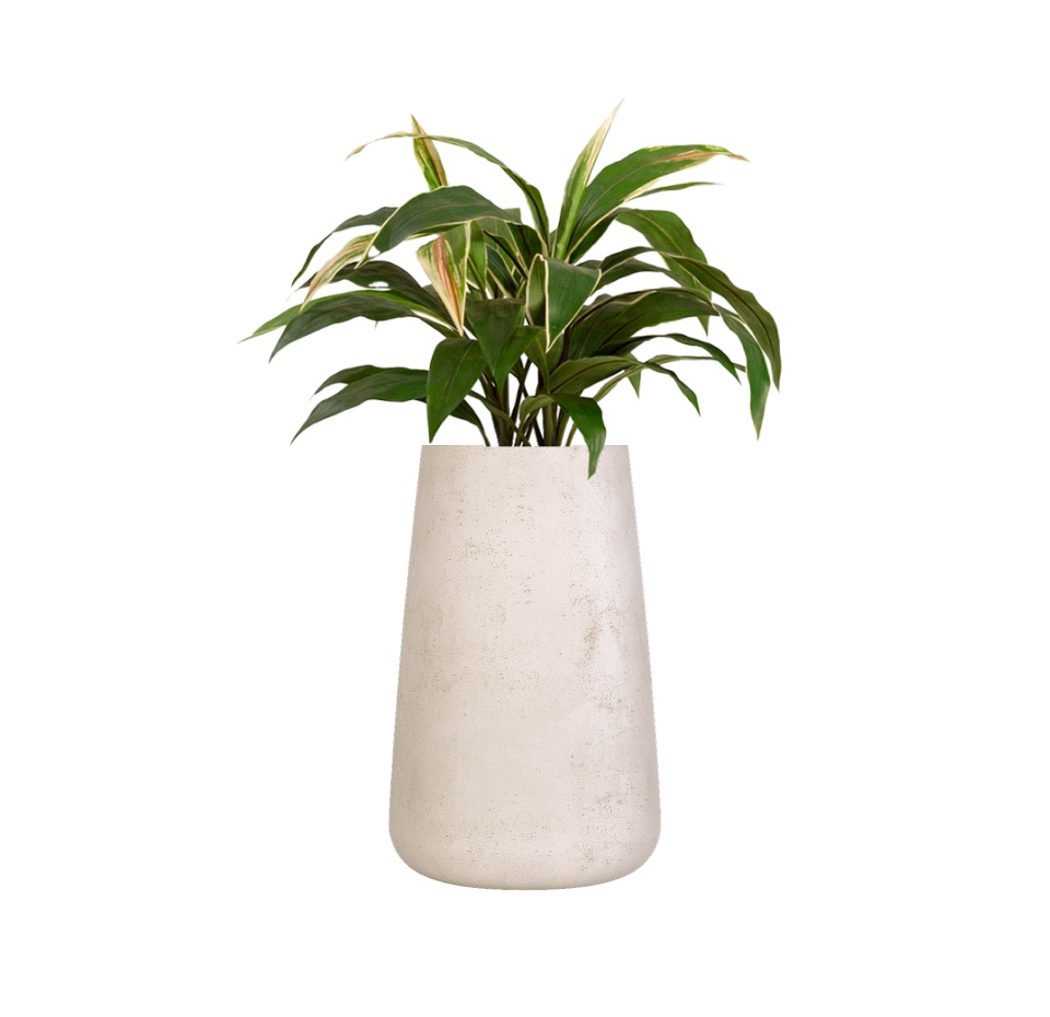 Кашпо CONCRETIKA CONE CONCRETE WHITE D36H75