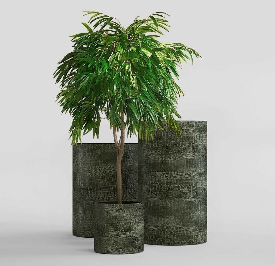 Кашпо CONCRETIKA CYLINDER CAYMAN GREEN D60H65