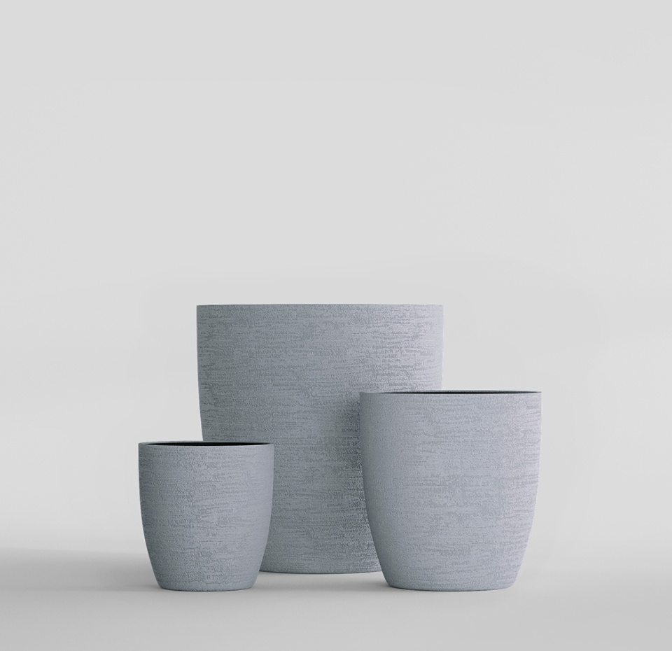 Кашпо CONCRETIKA VASE 3 EROSIA WHITE D60H65