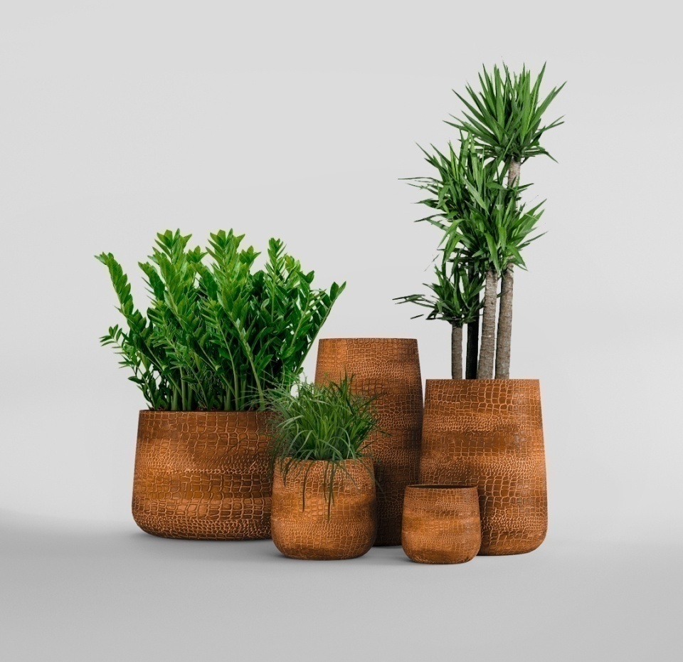 Кашпо CONCRETIKA CONE CAYMAN BROWN D50H54