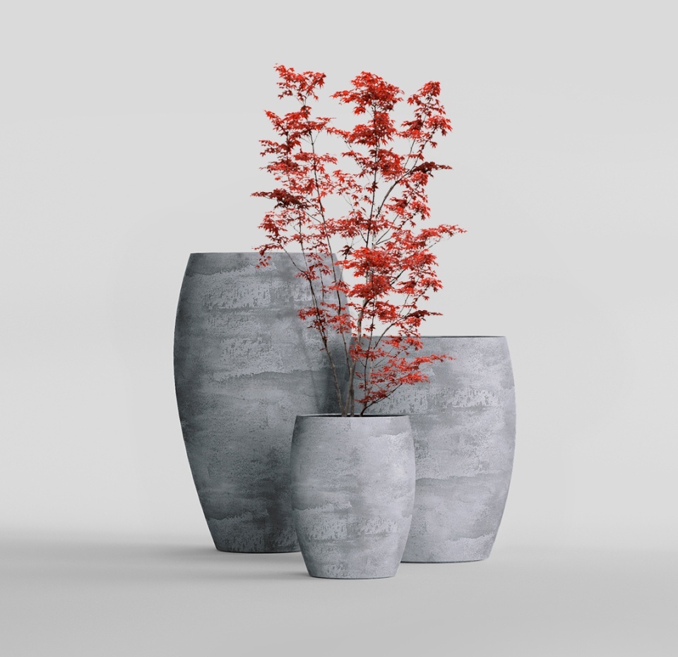 Кашпо CONCRETIKA OVAL CONCRETE GREY LIGHT D45H66