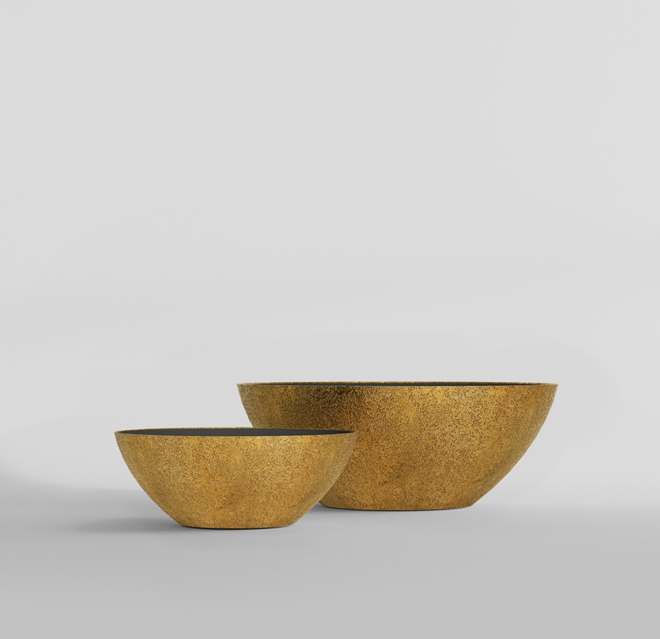 Кашпо CONCRETIKA BONSAY RICH GOLD D79H30