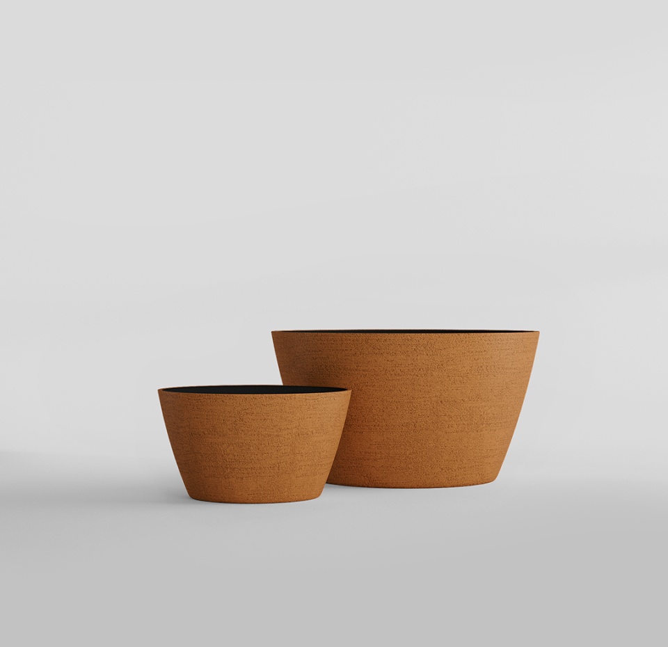 Кашпо CONCRETIKA BOWL EROSIA OCHRE D52H29