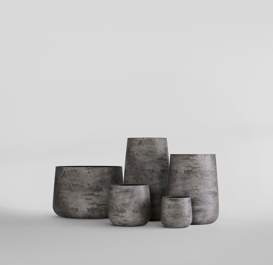 Кашпо CONCRETIKA CONE CONCRETE GREY DARK D38H41