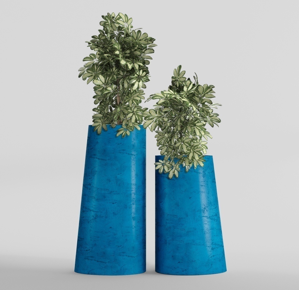 Кашпо CONCRETIKA DUET COBALT BLUE D41H104