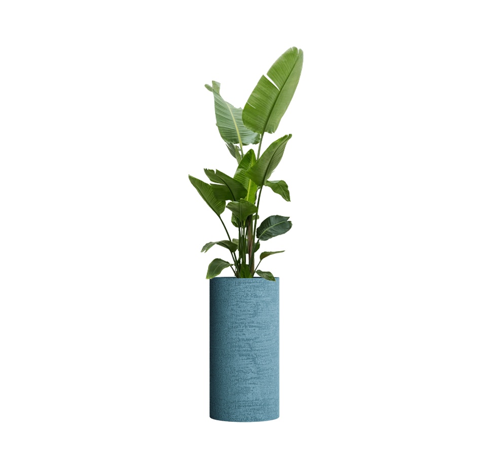Кашпо CONCRETIKA CYLINDER EROSIA BLUE D40H80