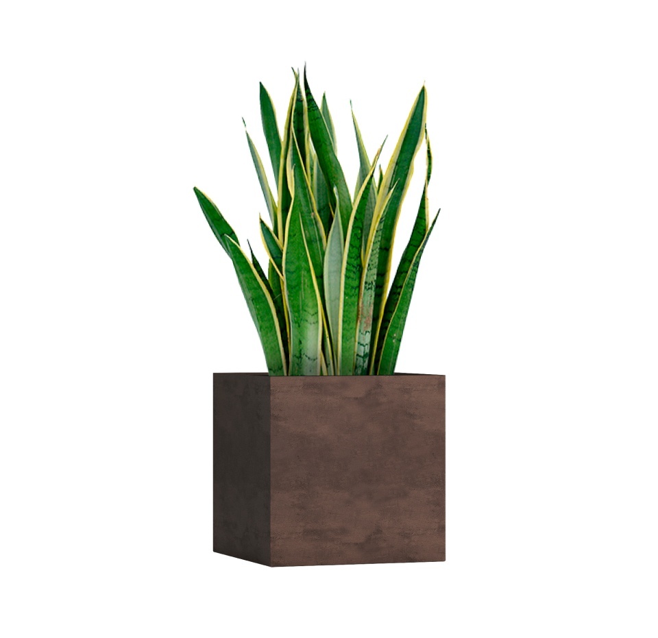 Кашпо CONCRETIKA CUBE COFFEE 40x40x40