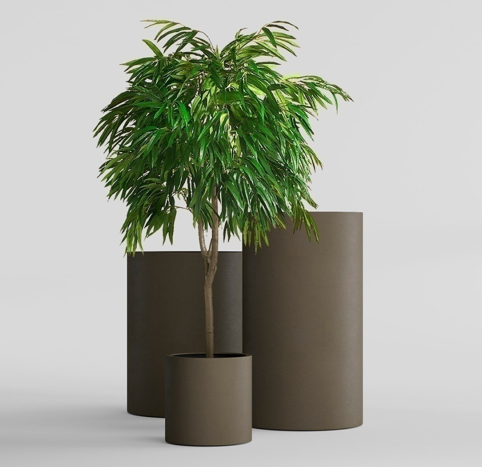 Кашпо CONCRETIKA CYLINDER OLIVE D60H65