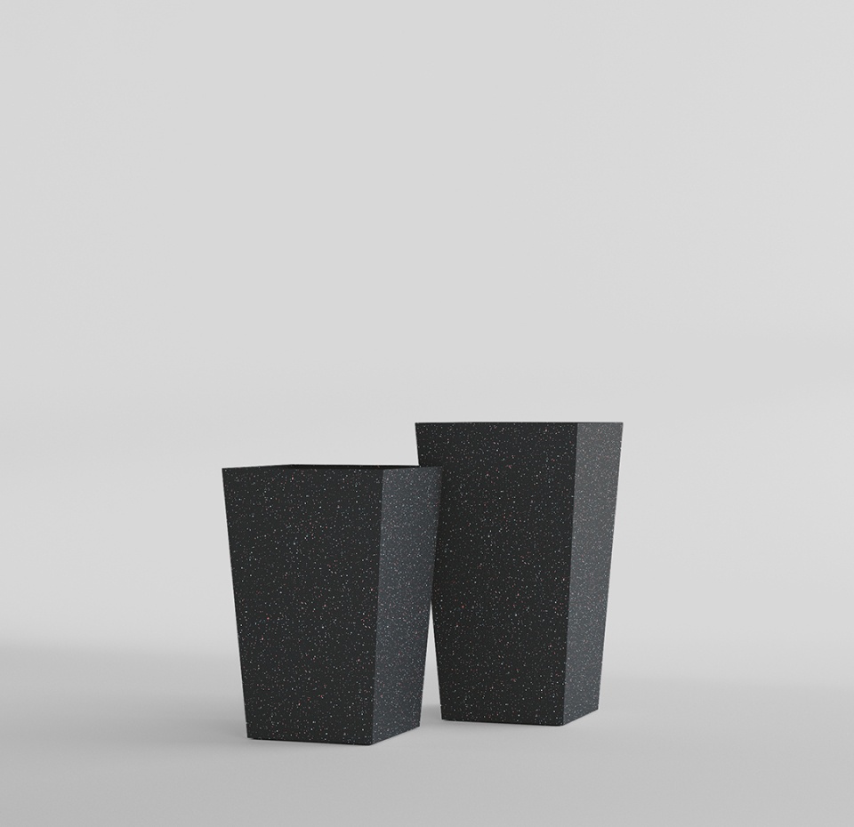 Кашпо CONCRETIKA CONIC EGG BLACK 30x30x50