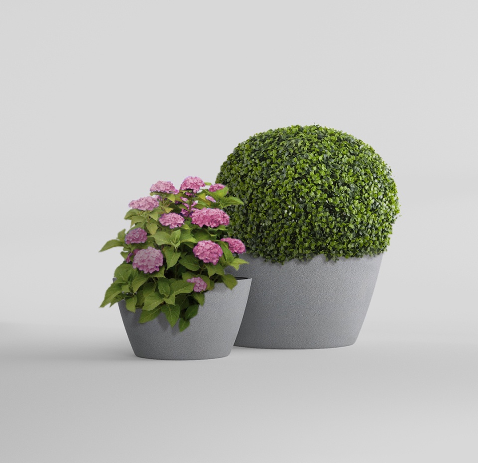 Кашпо CONCRETIKA BOWL LONDON GREY D65H36
