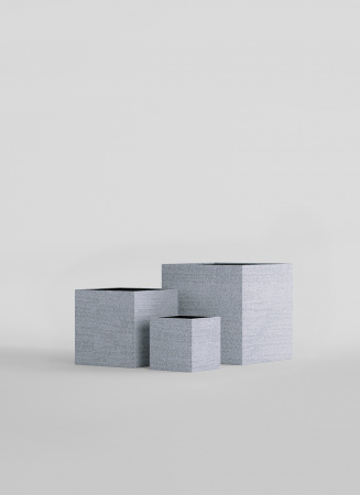 Кашпо CONCRETIKA CUBE EROSIA WHITE 30x30x30
