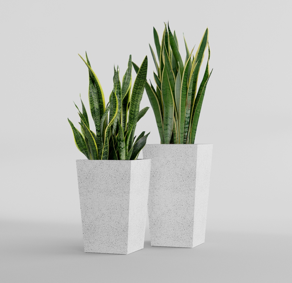 Кашпо CONCRETIKA CONIC EGG WHITE 30x30x50