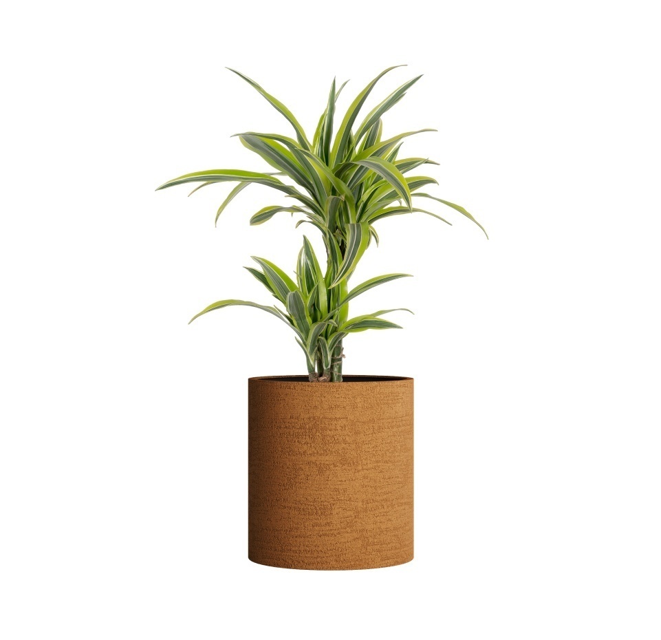 Кашпо CONCRETIKA CYLINDER EROSIA OCHRE D60H65
