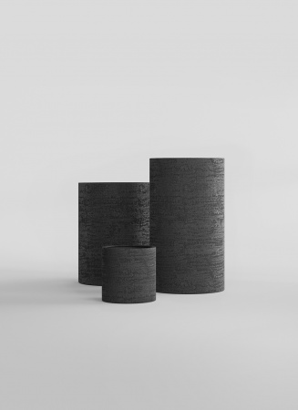 Кашпо CONCRETIKA CYLINDER EROSIA BLACK D45H80