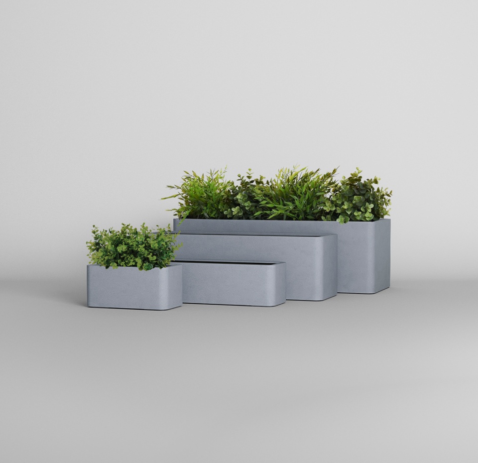 Кашпо CONCRETIKA BALCONERA ARCTIC BLUE 94x32x30