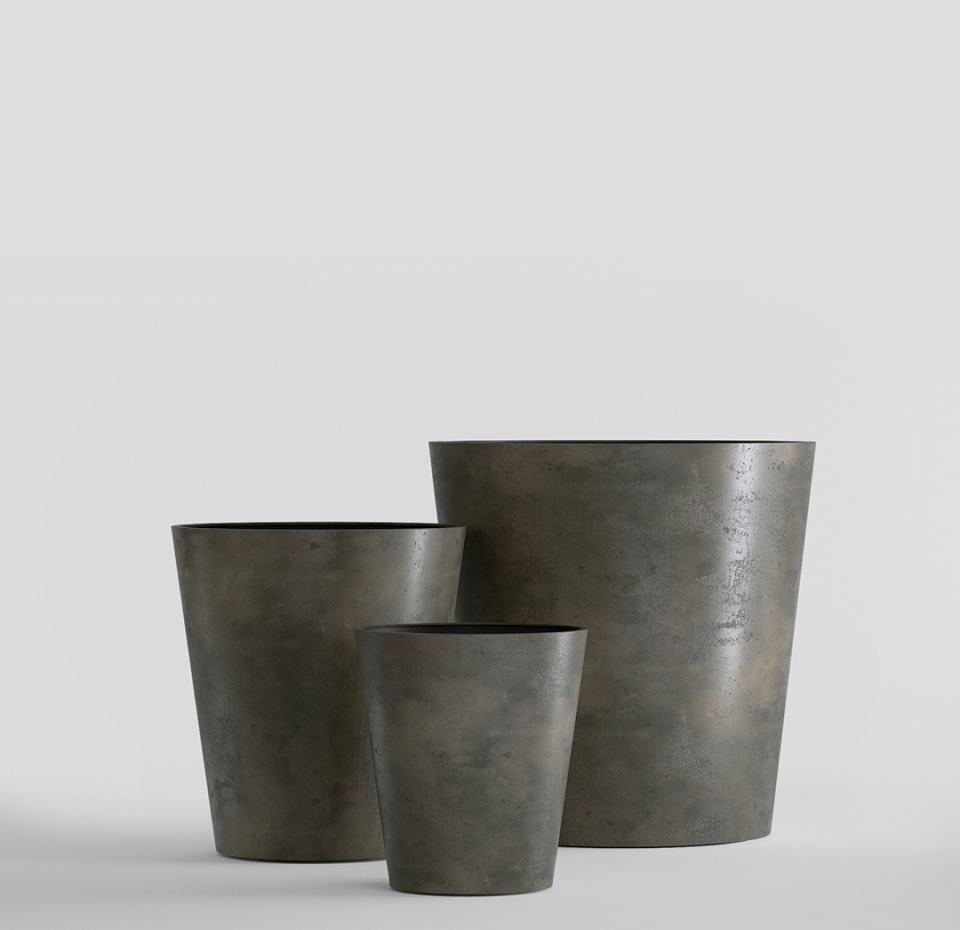 Кашпо CONCRETIKA CRATER BREZENT GREY D50H40
