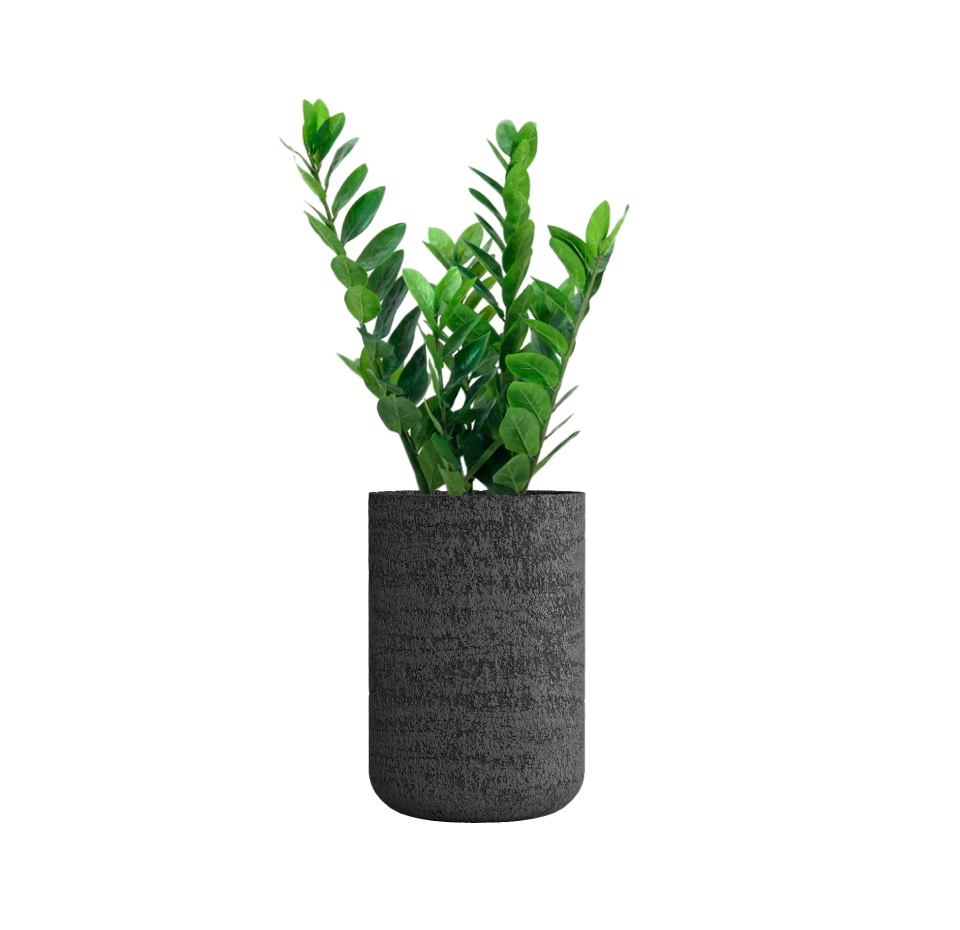 Кашпо CONCRETIKA TOPPER EROSIA BLACK D40H60