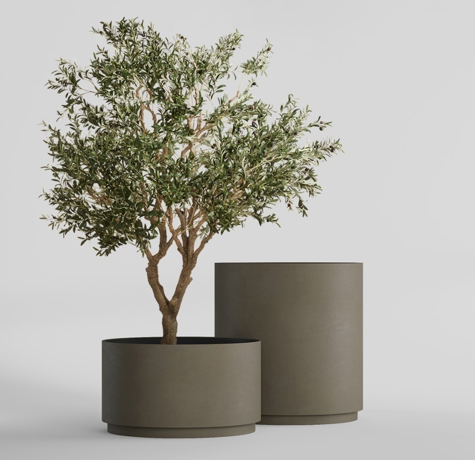 Кашпо CONCRETIKA CYLINDER XL OLIVE D80H85