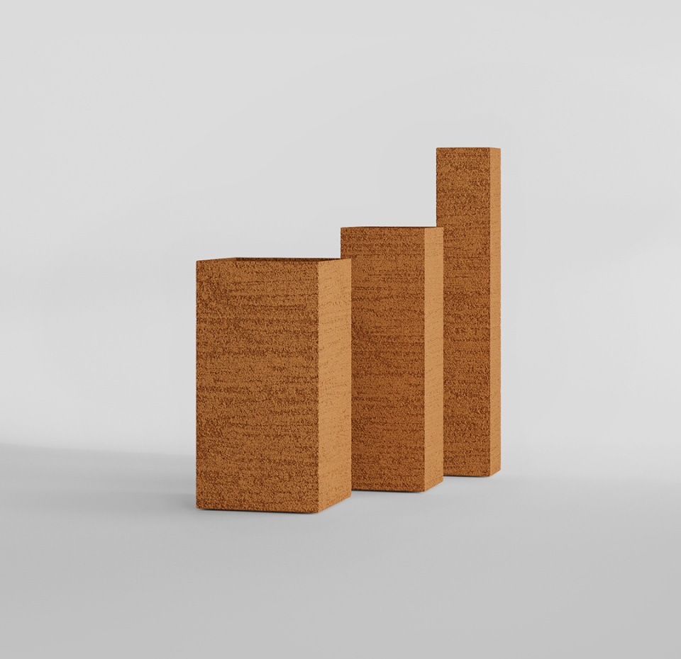 Кашпо CONCRETIKA COLONNA EROSIA OCHRE 20x20x120