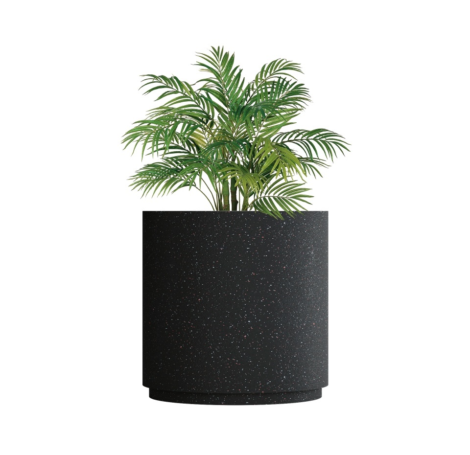 Кашпо CONCRETIKA CYLINDER XL EGG BLACK D120H120
