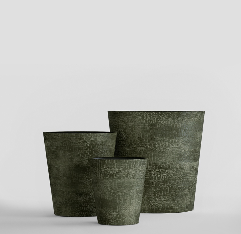 Кашпо CONCRETIKA CRATER CAYMAN GREEN D60H50