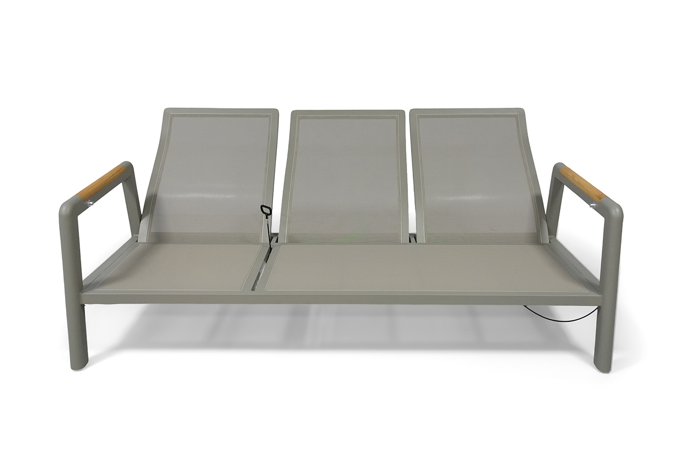 "Бари" диван 3-местный, каркас алюминий, цвет светло-серый